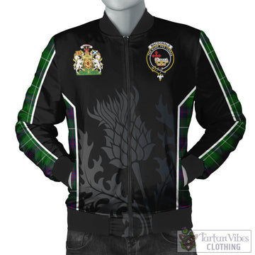 MacDonald of The Isles Tartan Bomber Jacket with Family Crest and Scottish Thistle Vibes Sport Style