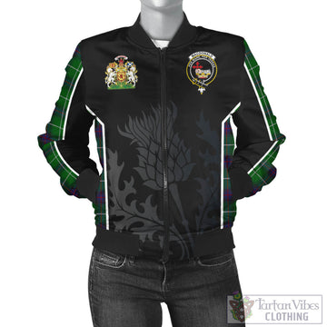 MacDonald of The Isles Tartan Bomber Jacket with Family Crest and Scottish Thistle Vibes Sport Style