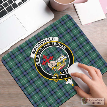 MacDonald of the Isles Hunting Ancient Tartan Mouse Pad with Family Crest