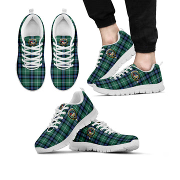 MacDonald of the Isles Hunting Ancient Tartan Sneakers with Family Crest