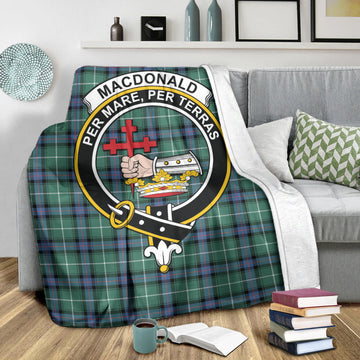 MacDonald of the Isles Hunting Ancient Tartan Blanket with Family Crest