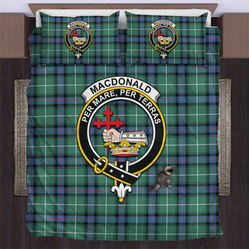 MacDonald of the Isles Hunting Ancient Tartan Bedding Set with Family Crest