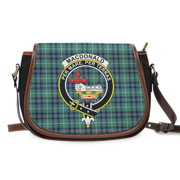 MacDonald of the Isles Hunting Ancient Tartan Saddle Bag with Family Crest