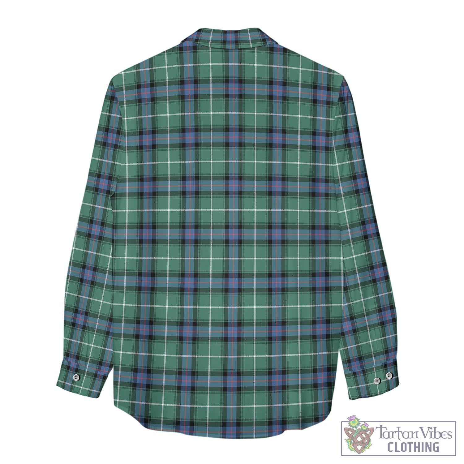 Tartan Vibes Clothing MacDonald of the Isles Hunting Ancient Tartan Womens Casual Shirt with Family Crest