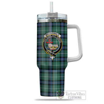 MacDonald of the Isles Hunting Ancient Tartan and Family Crest Tumbler with Handle