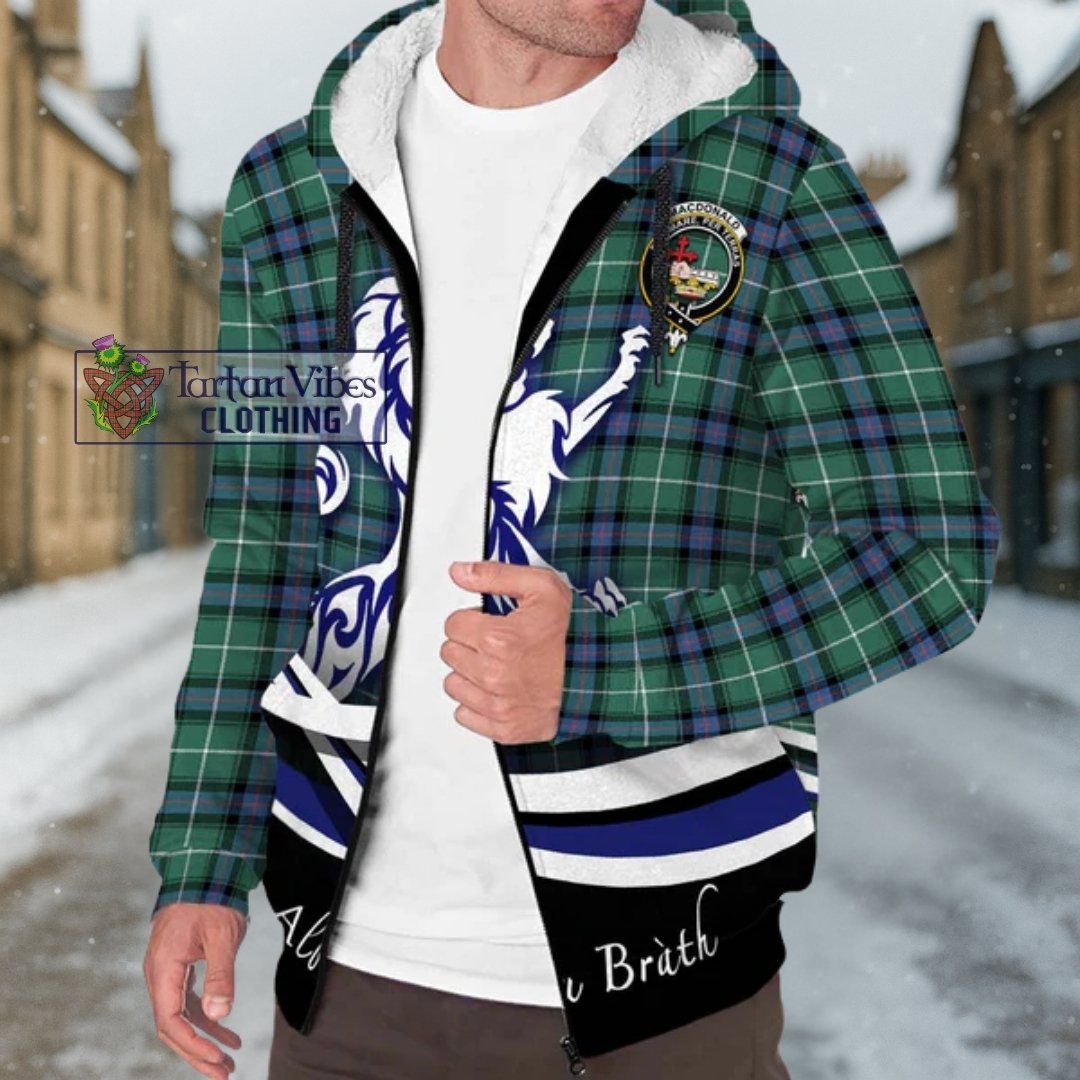 MacDonald of the Isles Hunting Ancient Tartan Sherpa Hoodie with Alba Gu Brath Regal Lion Emblem