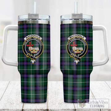 MacDonald of the Isles Hunting Modern Tartan and Family Crest Tumbler with Handle