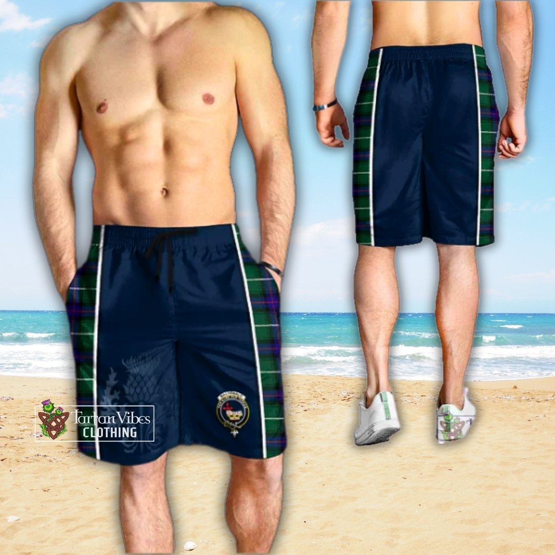 MacDonald of the Isles Hunting Modern Tartan Men's Shorts with Family Crest and Scottish Thistle Vibes Sport Style