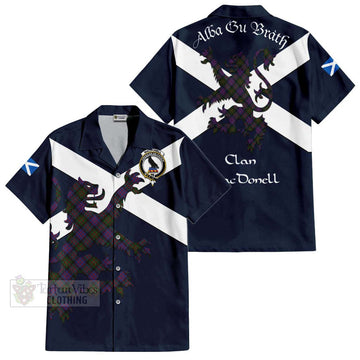 MacDonell (McDonell) Tartan Lion Rampant Hawaiian Shirt Proudly Display Your Heritage with Alba Gu Brath and Clan Name Kid - Tartan Vibes Clothing