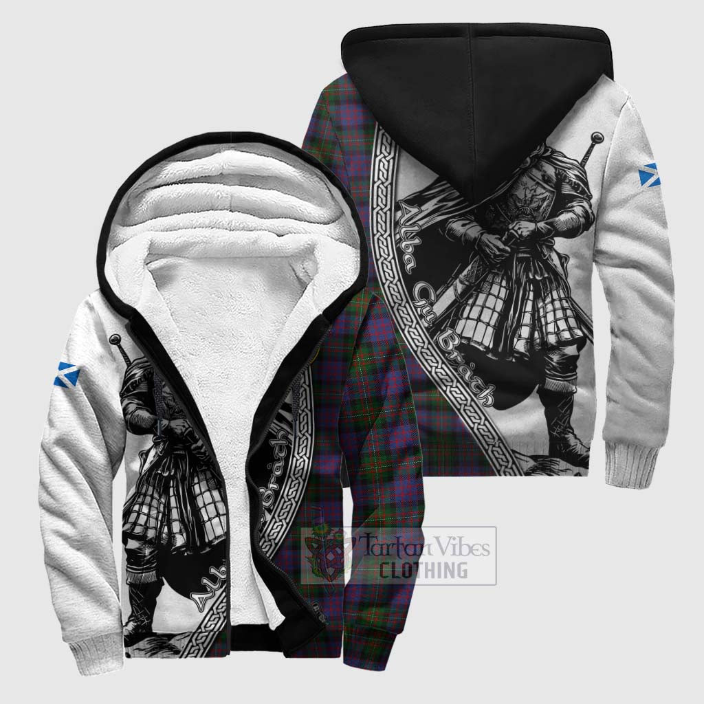MacDonell (McDonell) Tartan Clan Crest Sherpa Hoodie with Highlander Warrior Celtic Style Unisex S - Tartan Vibes Clothing