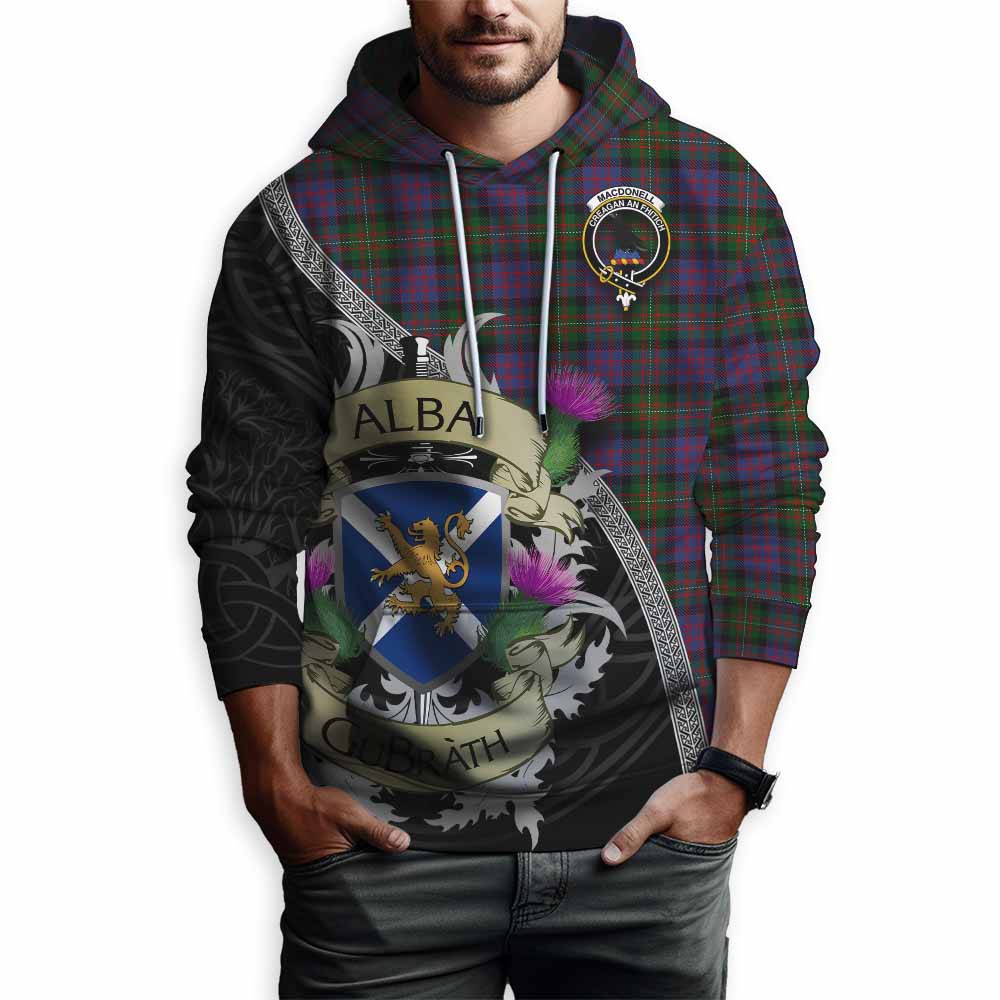 MacDonell (McDonell) Tartan Family Crest Hoodie Lion Rampant Royal Thistle Shield Celtic Inspired Pullover Hoodie - Tartan Vibes Clothing