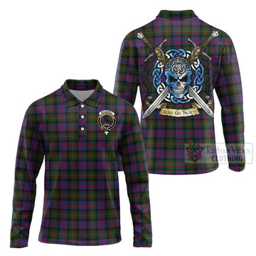 MacDonell (McDonell) Tartan Long Sleeve Polo Shirt with Family Crest Celtic Skull Style Unisex - Tartan Vibes Clothing