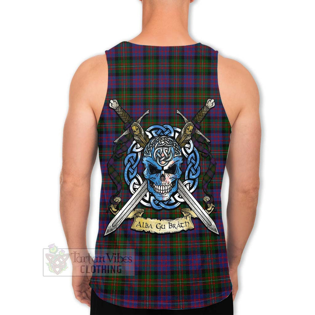 MacDonell (McDonell) Tartan Men's Tank Top with Family Crest Celtic Skull Style Men - Tartan Vibes Clothing