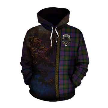 Tartan Vibes Clothing MacDonell (McDonell) Tartan Family Crest Cotton Hoodie Alba Gu Brath Be Brave Lion Ancient Style