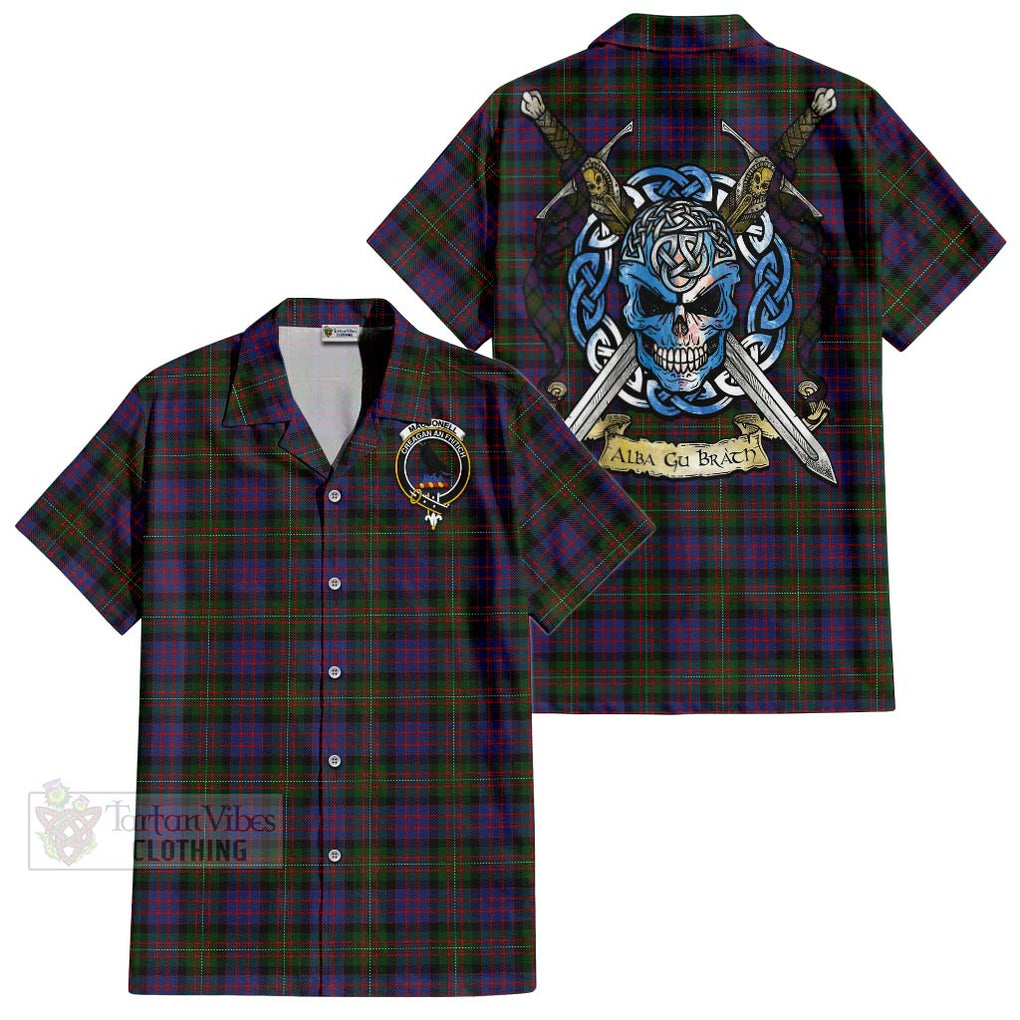 MacDonell (McDonell) Tartan Hawaiian Shirt with Family Crest Celtic Skull Style Kid - Tartan Vibes Clothing