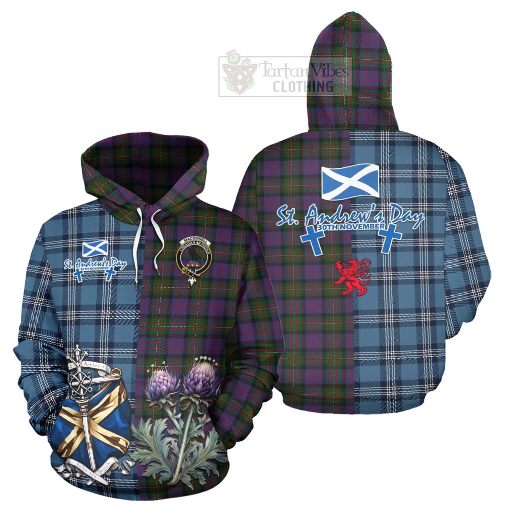MacDonell (McDonell) Tartan Hoodie Happy St. Andrew's Day Half Tartan Style Zip Hoodie - Tartan Vibes Clothing