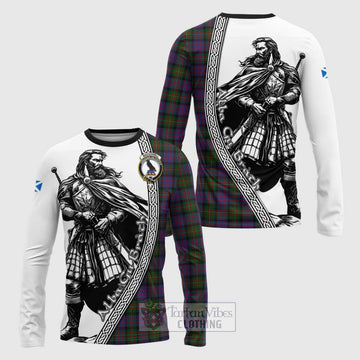 MacDonell (McDonell) Tartan Clan Crest Long Sleeve T-Shirt with Highlander Warrior Celtic Style Unisex - Tartan Vibes Clothing