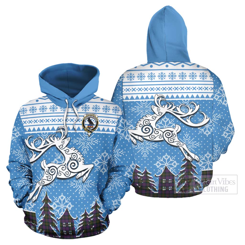 MacDonell (McDonell) Clan Christmas Hoodie Celtic Reindeer Style Zip Hoodie - Tartan Vibes Clothing