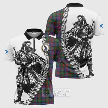 MacDonell (McDonell) Tartan Clan Crest Zipper Polo Shirt with Highlander Warrior Celtic Style Unisex - Tartan Vibes Clothing