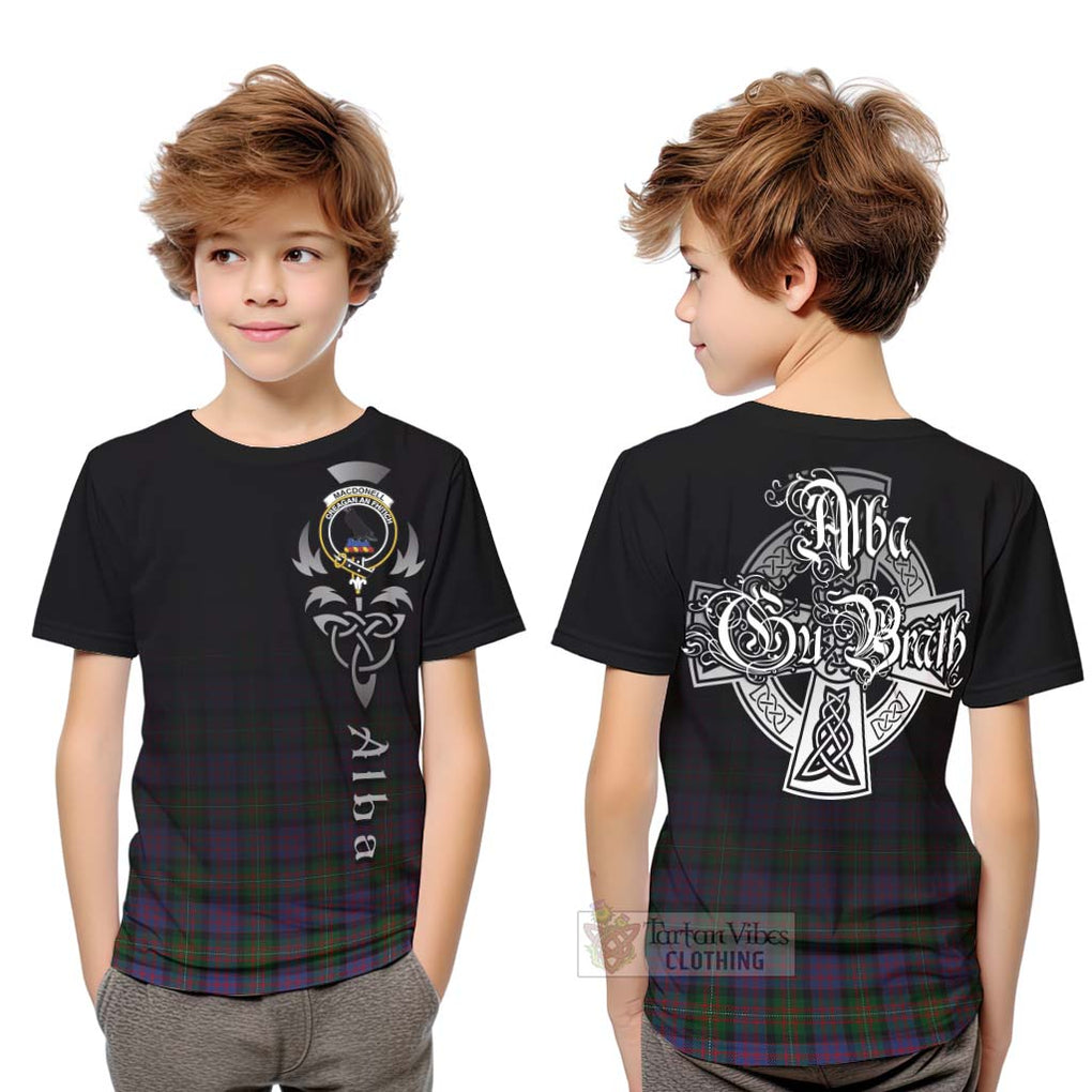 MacDonell (McDonell) Tartan Kid T-Shirt Featuring Alba Gu Brath Family Crest Celtic Inspired Youth XL Size14 - Tartan Vibes Clothing
