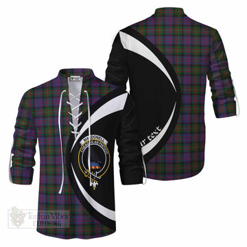 MacDonell (McDonell) Tartan Ghillie Kilt Shirt with Family Crest Circle Style Men - Tartan Vibes Clothing