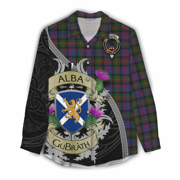 MacDonell (McDonell) Tartan Family Crest Women's Casual Shirt Lion Rampant Royal Thistle Shield Celtic Inspired Female - Tartan Vibes Clothing