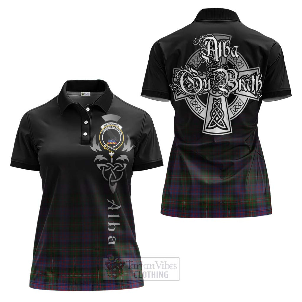 MacDonell (McDonell) Tartan Women's Polo Shirt Featuring Alba Gu Brath Family Crest Celtic Inspired Women - Tartan Vibes Clothing