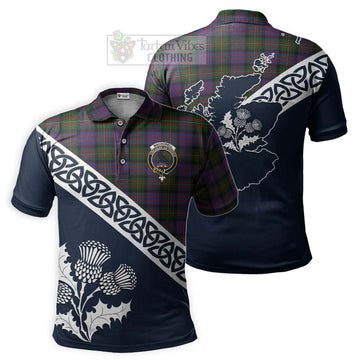 MacDonell (McDonell) Tartan Polo Shirt Featuring Thistle and Scotland Map Kid - Tartanvibesclothing Store