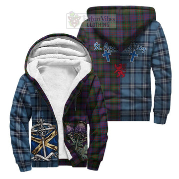 MacDonell (McDonell) Tartan Sherpa Hoodie Happy St. Andrew's Day Half Tartan Style Unisex S - Tartan Vibes Clothing