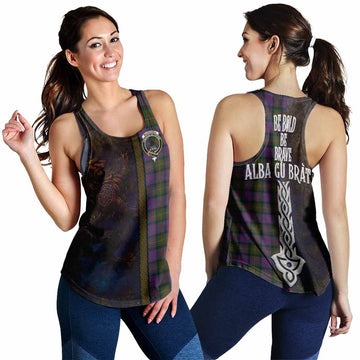 MacDonell (McDonell) Tartan Family Crest Women's Racerback Tanks Alba Gu Brath Be Brave Lion Ancient Style 4XL - Tartan Vibes Clothing