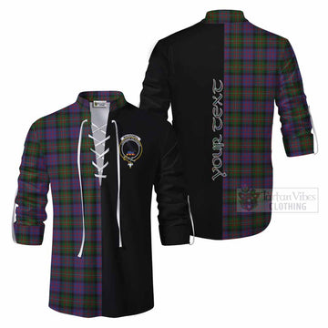 MacDonell (McDonell) Tartan Ghillie Kilt Shirt with Family Crest and Half Of Me Style Men - Tartan Vibes Clothing