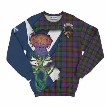 Tartan Vibes Clothing MacDonell (McDonell) Tartan Family Crest Sweatshirt Scottish Thistle Celtic Inspired