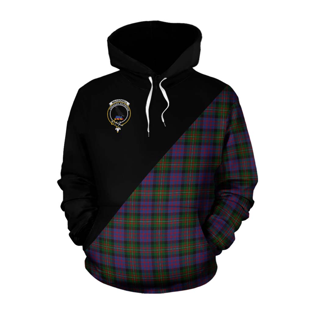 MacDonell (McDonell) Tartan Cotton Hoodie with Family Crest and Military Logo Style Pullover Hoodie XS - Tartan Vibes Clothing