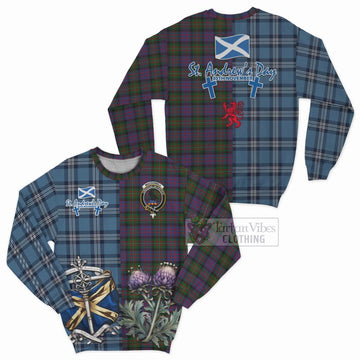 MacDonell (McDonell) Tartan Sweatshirt Happy St. Andrew's Day Half Tartan Style Unisex - Tartan Vibes Clothing