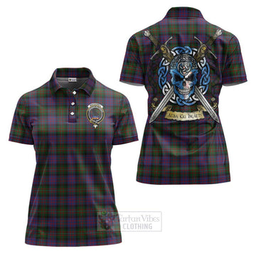 MacDonell (McDonell) Tartan Women's Polo Shirt with Family Crest Celtic Skull Style Women - Tartan Vibes Clothing
