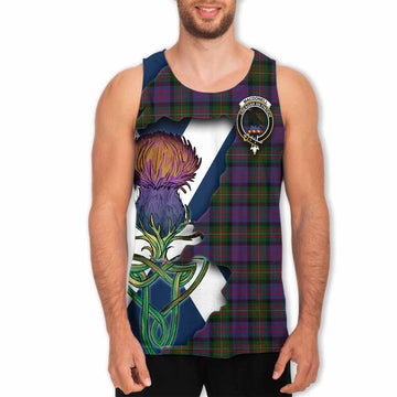 Tartan Vibes Clothing MacDonell (McDonell) Tartan Family Crest Men's Tank Top Scottish Thistle Celtic Inspired