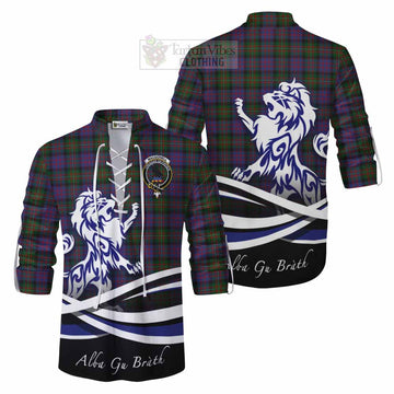 MacDonell (McDonell) Tartan Ghillie Kilt Shirt with Alba Gu Brath Regal Lion Emblem Men - Tartan Vibes Clothing