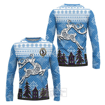 MacDonell (McDonell) Clan Christmas Long Sleeve T-Shirt Celtic Reindeer Style Unisex - Tartan Vibes Clothing
