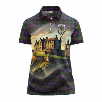 MacDonell (McDonell) Tartan Family Crest Women's Polo Shirt with Scottish Ancient Castle Style Women - Tartan Vibes Clothing