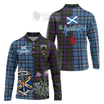 MacDonell (McDonell) Tartan Long Sleeve Polo Shirt Happy St. Andrew's Day Half Tartan Style Unisex - Tartan Vibes Clothing