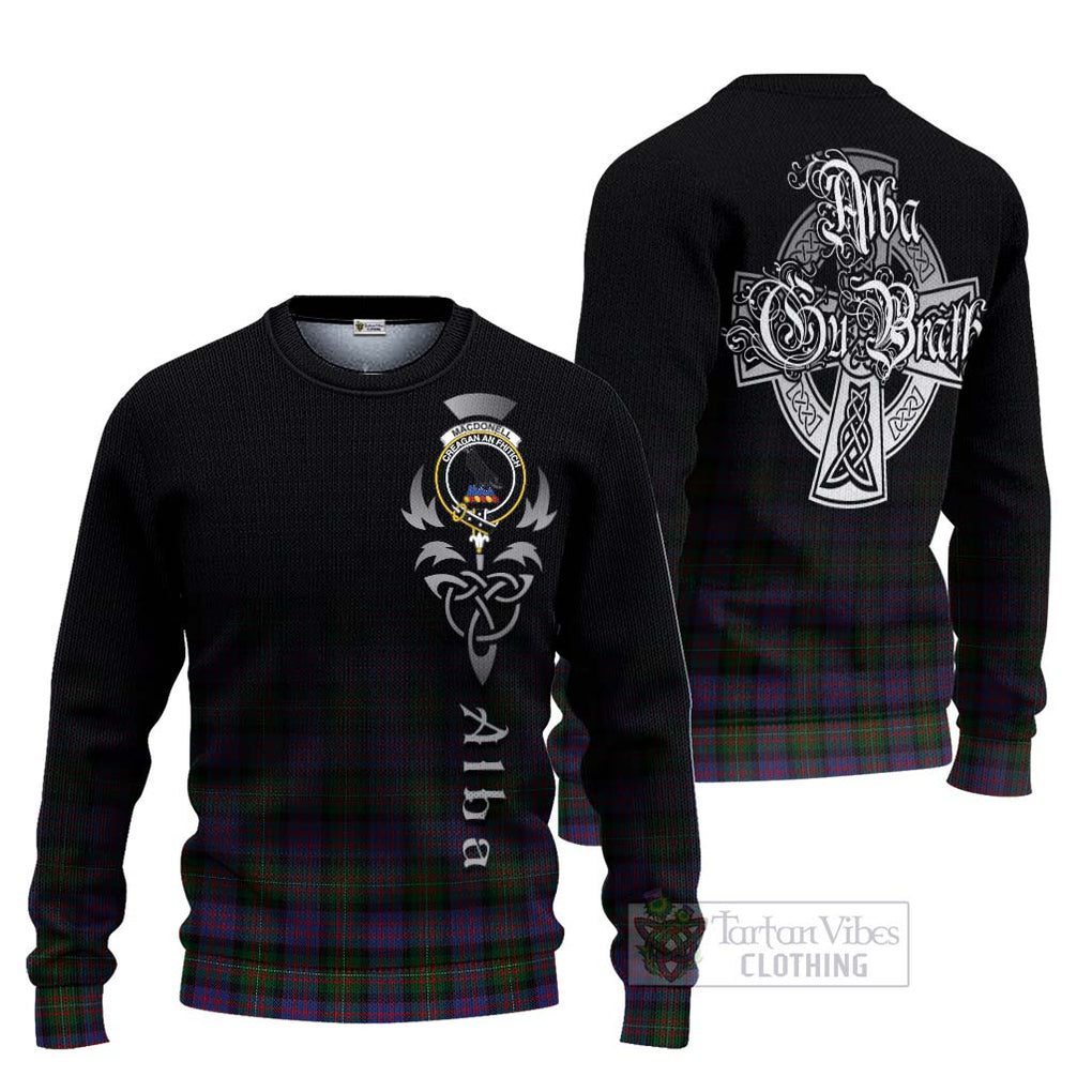 MacDonell (McDonell) Tartan Ugly Sweater Featuring Alba Gu Brath Family Crest Celtic Inspired Unisex - Tartan Vibes Clothing