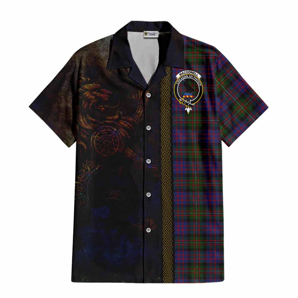 MacDonell (McDonell) Tartan Family Crest Hawaiian Shirt Alba Gu Brath Be Brave Lion Ancient Style Kid - Tartan Vibes Clothing