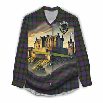 MacDonell (McDonell) Tartan Family Crest Women's Casual Shirt with Scottish Ancient Castle Style Female - Tartan Vibes Clothing
