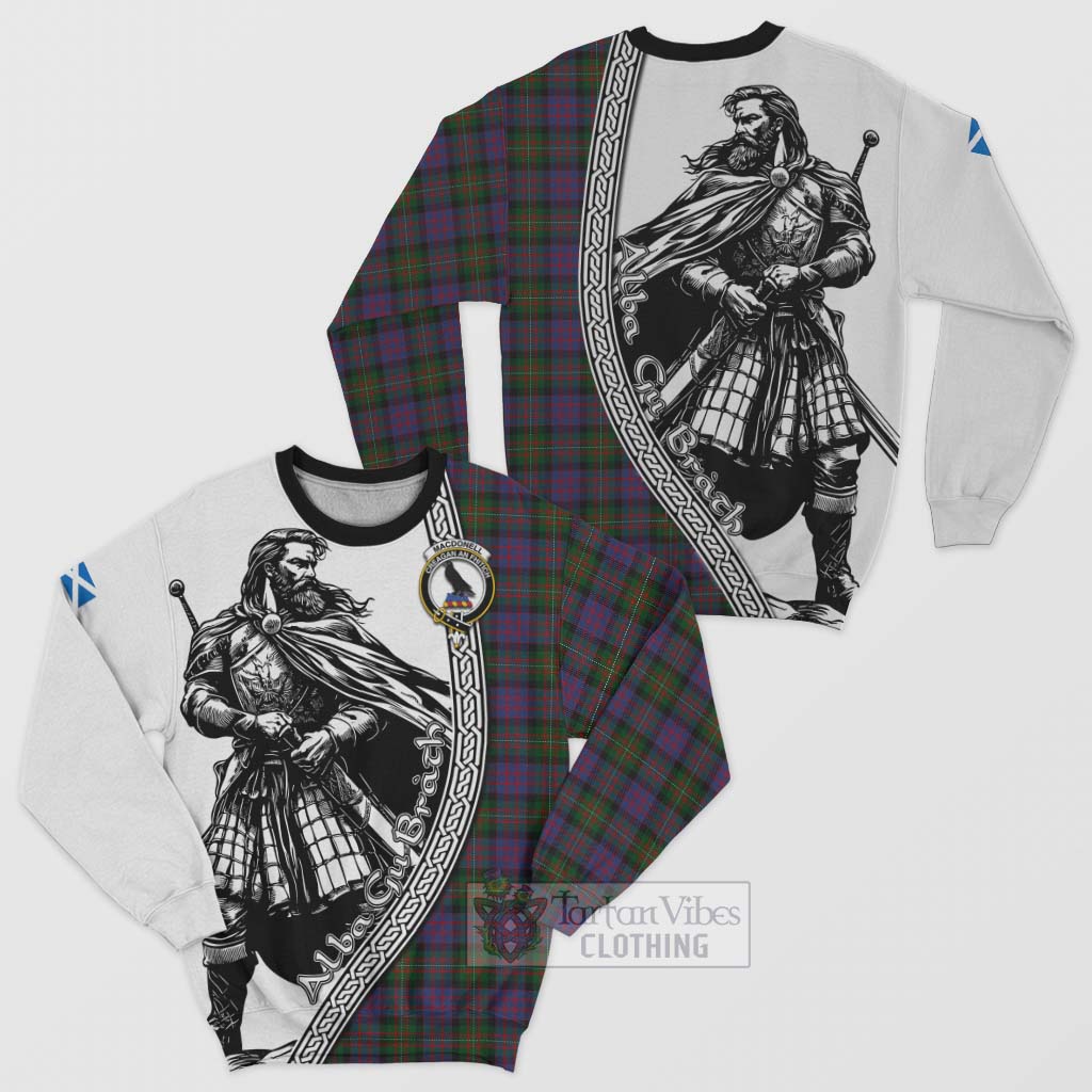 MacDonell (McDonell) Tartan Clan Crest Sweatshirt with Highlander Warrior Celtic Style Unisex - Tartan Vibes Clothing