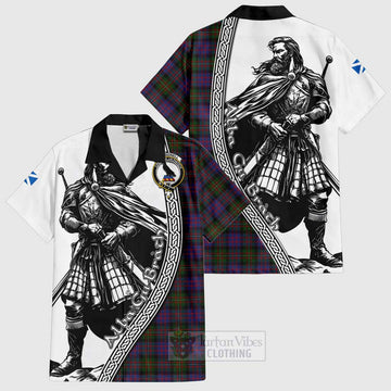 MacDonell (McDonell) Tartan Clan Crest Hawaiian Shirt with Highlander Warrior Celtic Style Kid - Tartan Vibes Clothing
