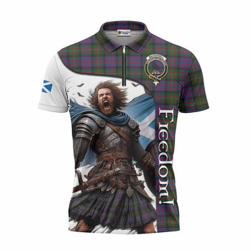 MacDonell (McDonell) Crest Tartan Zipper Polo Shirt Inspired by the Freedom of Scottish Warrior Unisex - Tartan Vibes Clothing