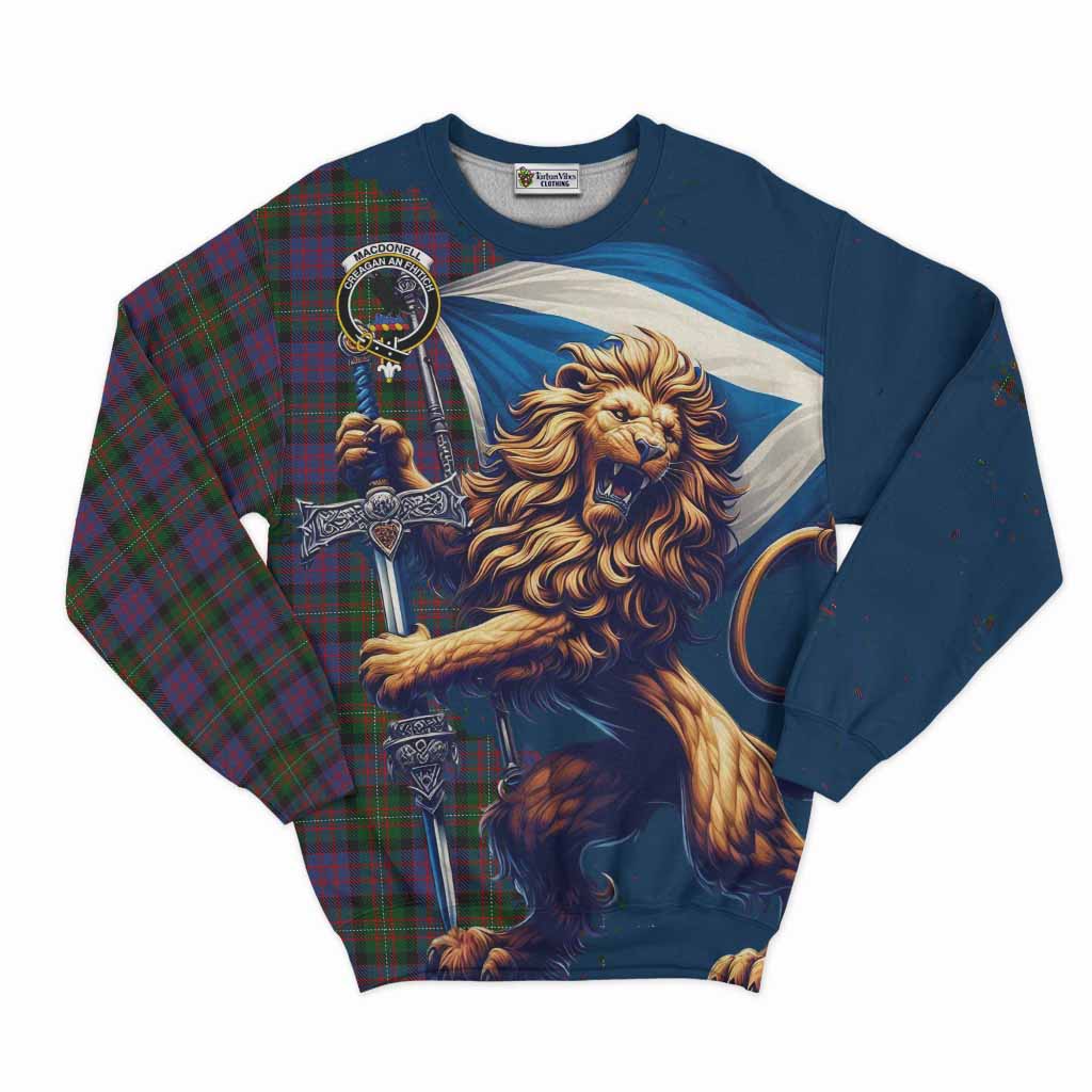 MacDonell (McDonell) Tartan Family Crest Sweatshirt with Scottish Majestic Lion Unisex - Tartan Vibes Clothing