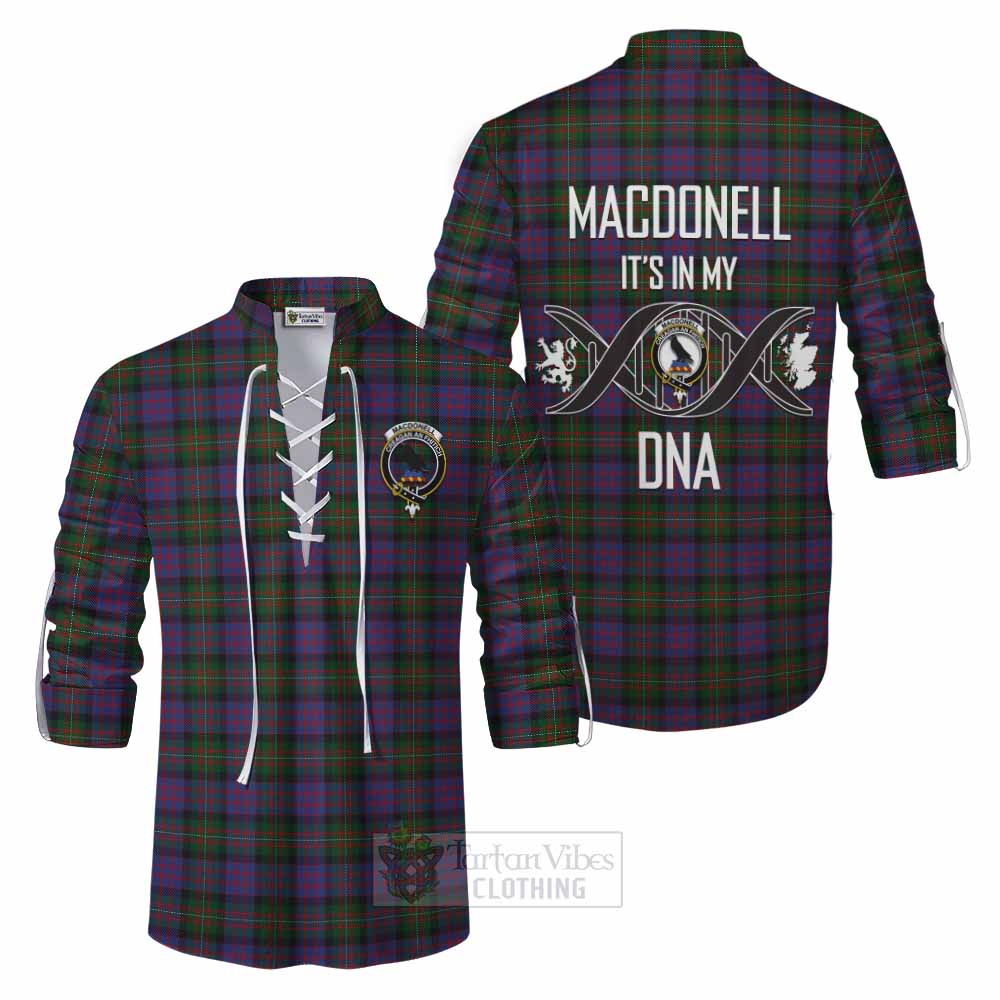 MacDonell (McDonell) Tartan Ghillie Kilt Shirt with Family Crest DNA In Me Style Men - Tartan Vibes Clothing
