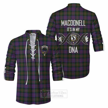 MacDonell (McDonell) Tartan Ghillie Kilt Shirt with Family Crest DNA In Me Style Men - Tartan Vibes Clothing