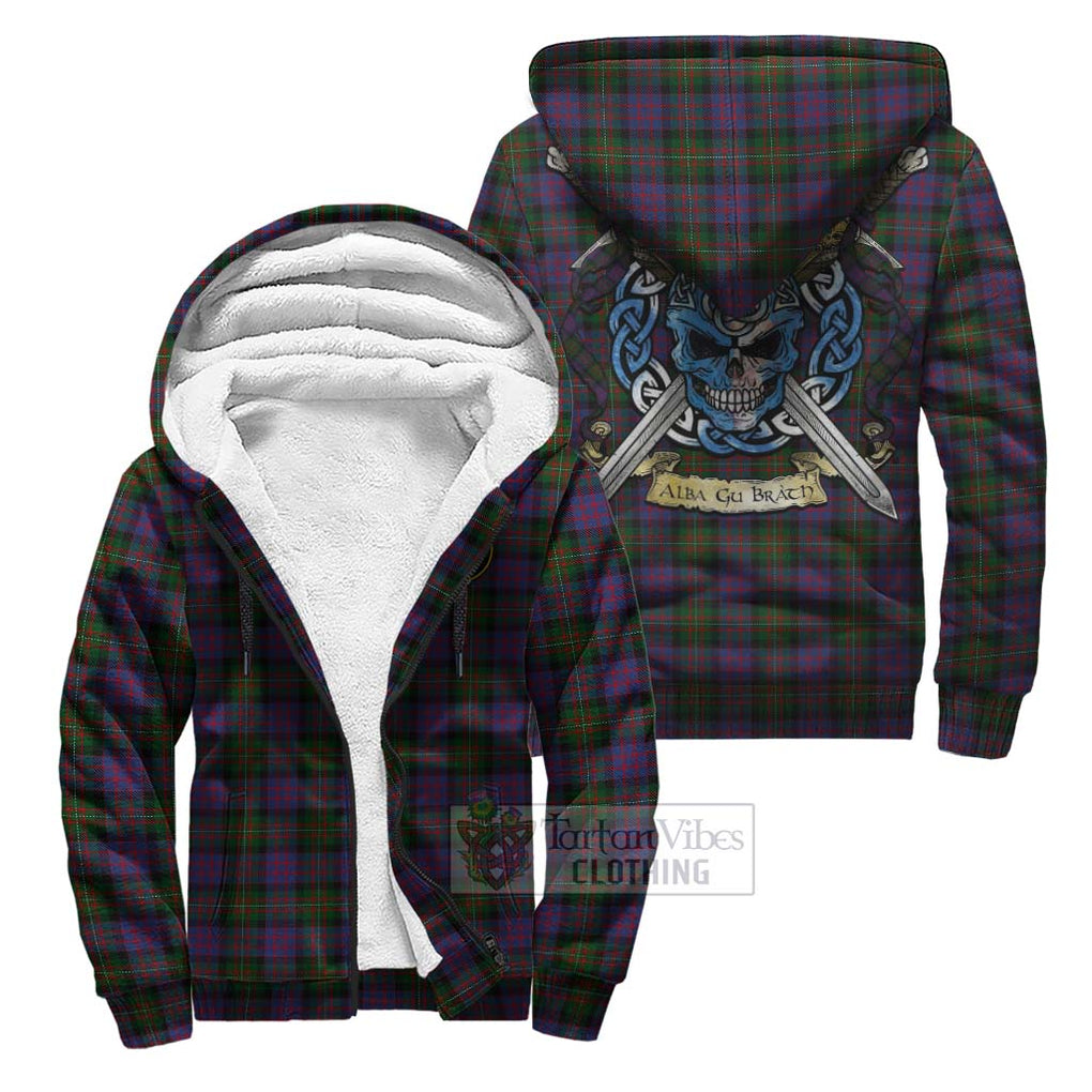 MacDonell (McDonell) Tartan Sherpa Hoodie with Family Crest Celtic Skull Style Unisex S - Tartan Vibes Clothing